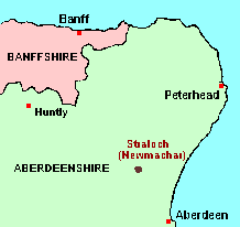 Location of Straloch, Newmachar parish